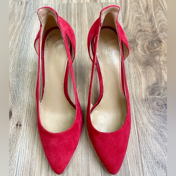 Michael Kors Cersei Red Suede Size 7 M EUC - Picture 1 of 8